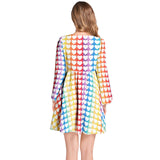 Lantern Sleeve Deep V-Neck Short Dress - Objet D'Art