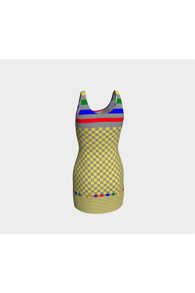Rainbow Accented Bodycon Dress - Objet D'Art