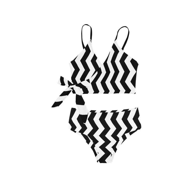 zig zag bw bikini Knot Side Bikini Swimsuit (Model S37) - Objet D'Art