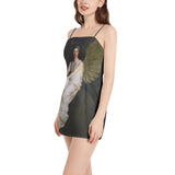 Sitting Angel Sleeveless Square Neckline Spaghetti Strap Mini Dress - Objet D'Art