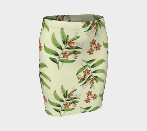Earth Tone Floral Fitted Skirt - Objet D'Art