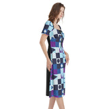 Puff Sleeve Split Thigh Midi Dress - Objet D'Art