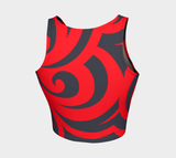 Tribal Scroll Athletic Crop Top - Objet D'Art