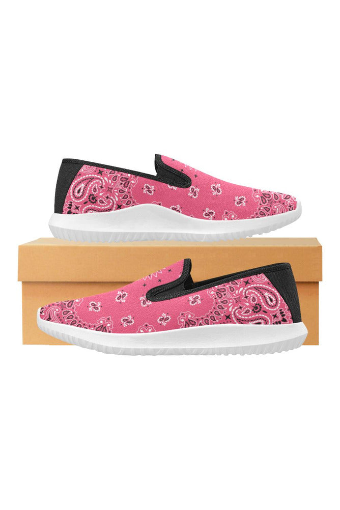 pink bandana Orion Slip-on Women's Canvas Sneakers (Model 042) - Objet D'Art