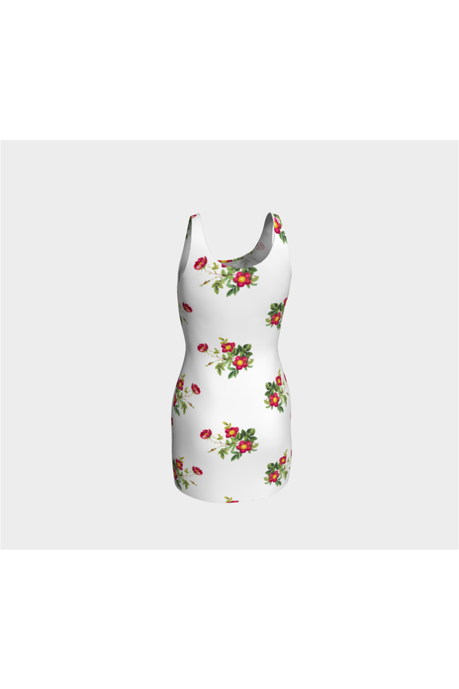 White Floral Bodycon Dress - Objet D'Art