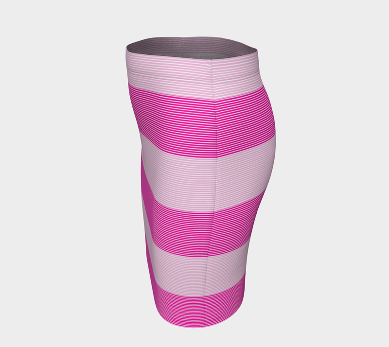 Fuchsia Striped Fitted Skirt - Objet D'Art