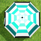 teal umbrella ombre print Semi-Automatic Foldable Umbrella (Model U12) - Objet D'Art
