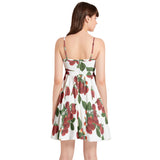 Raspberry Parfait Spaghetti Strap Sleeveless Falred Hem Short Dress - Objet D'Art