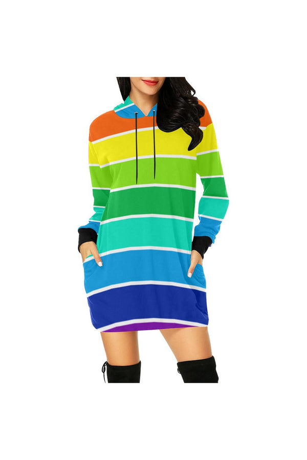 Rainbow Bright Hoodie Mini Dress - Objet D'Art