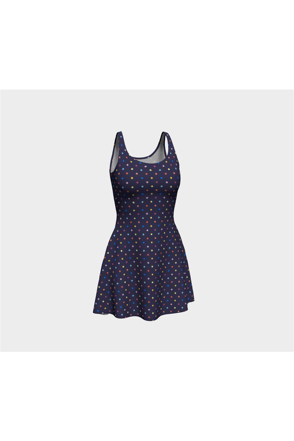 Colored Polka Dot Flare Dress - Objet D'Art