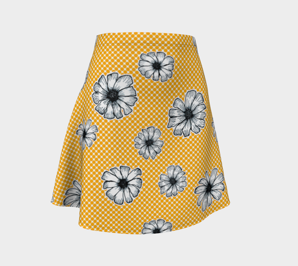 Floral Polka Dot Flare Skirt - Objet D'Art