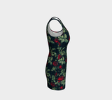 Rose Print Bodycon Dress - Objet D'Art