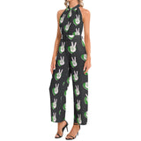 Halter Neck Buckle Belted Jumpsuit - Objet D'Art