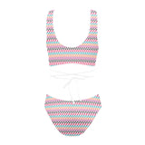 color geo print 7BA Cross String Bikini Set (Model S29) - Objet D'Art