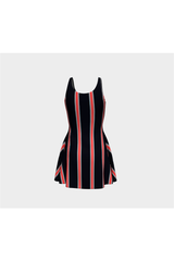 Flaming Stripes Flare Dress - Objet D'Art Online Retail Store