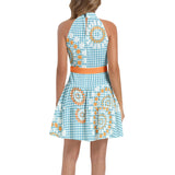 Ruffle Hem Belted Halter Dress - Objet D'Art