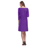 purple equal print Rhea Loose Round Neck Dress(Model D22) - Objet D'Art