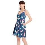 Spaghetti Strap Sleeveless Falred Hem Short Dress - Objet D'Art