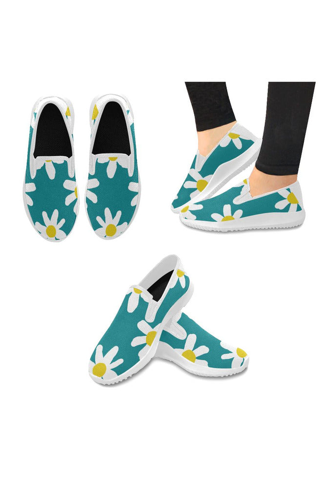 dai 2 D20 BCK TOP BLUE-Recovered Orion Slip-on Women's Canvas Sneakers (Model 042) - Objet D'Art
