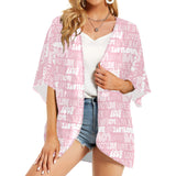 love print 9k Women's Kimono Chiffon Cover Up (Model H51) - Objet D'Art