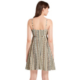 Tribal Spaghetti Strap Sleeveless Falred Hem Short Dress - Objet D'Art