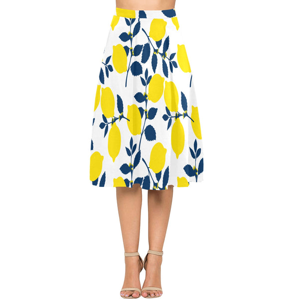 Lemon Orchard Mnemosyne Women's Crepe Skirt (Model D16) - Objet D'Art