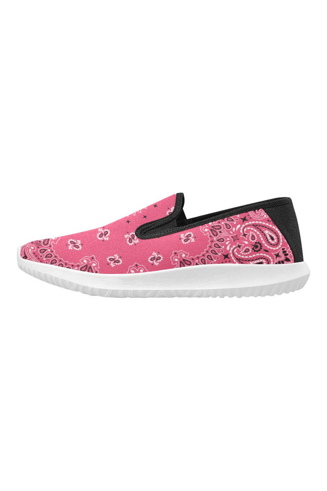 pink bandana Orion Slip-on Women's Canvas Sneakers (Model 042) - Objet D'Art
