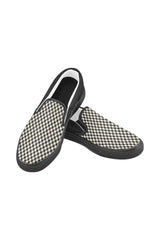 Circle in Squares Men's Slip-on Canvas Shoes (Model 019) - Objet D'Art