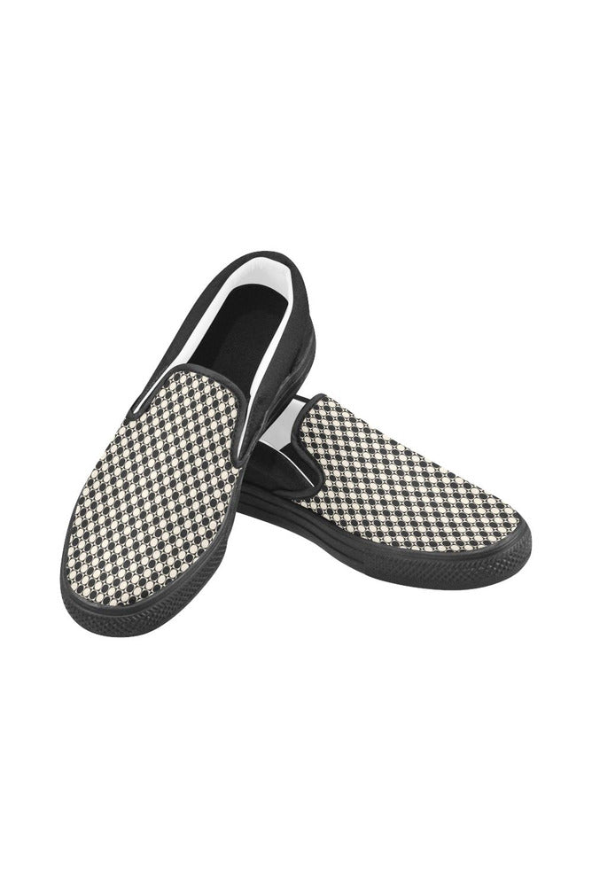 Circle in Squares Men's Slip-on Canvas Shoes (Model 019) - Objet D'Art