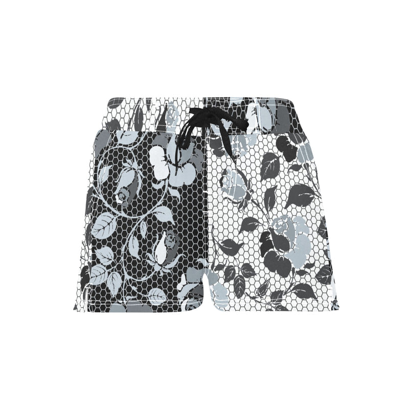 selenium gray print 3 Women's Casual Board Shorts (Model L54) - Objet D'Art