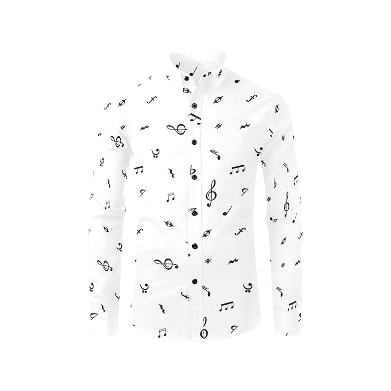 note white black print Men's All Over Print Casual Dress Shirt (Model T61)