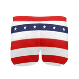 stars and stripes stripe horizontal print Men's Swim Trunks with Zipper Pocket (Model L71) - Objet D'Art