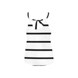 bw striped print 5 Loose Fit Halter Neck Top (Model T68) - Objet D'Art