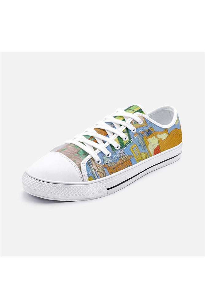 The Bedroom by Van Gogh Unisex Low Top Canvas Shoes - Objet D'Art