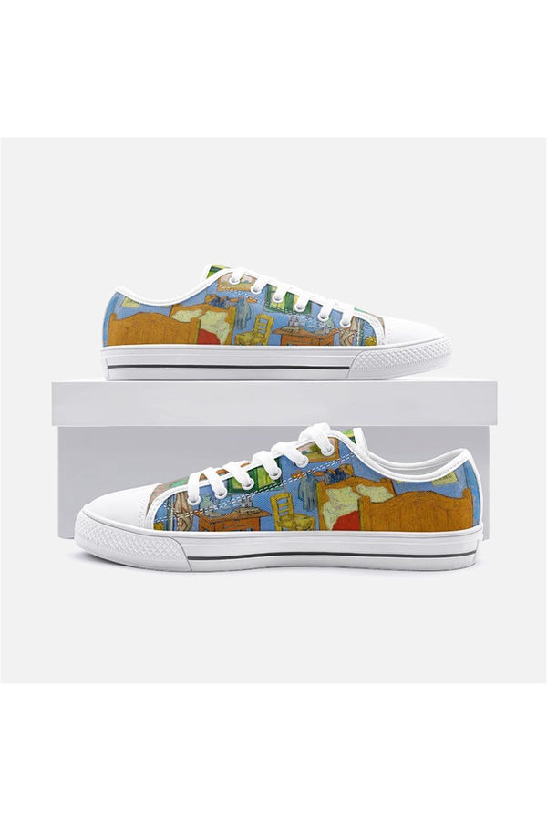 The Bedroom by Van Gogh Unisex Low Top Canvas Shoes - Objet D'Art