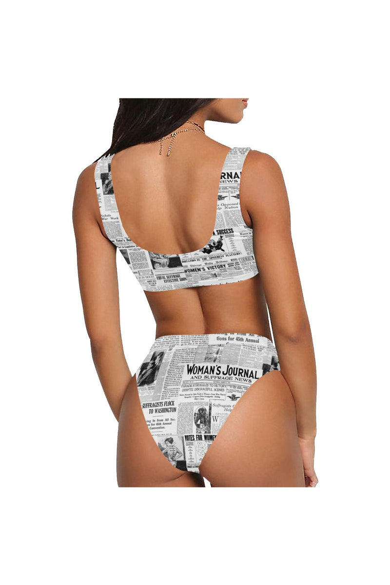 Women's Suffrage Sport Top & High-Waist Bikini Swimsuit - Objet D'Art