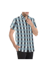 Plaid Large Men's All Over Print Short Sleeve Shirt/Large Size - Objet D'Art