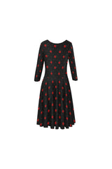 Apples Elbow Sleeve Ice Skater Dress - Objet D'Art