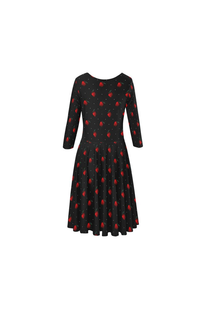 Apples Elbow Sleeve Ice Skater Dress - Objet D'Art