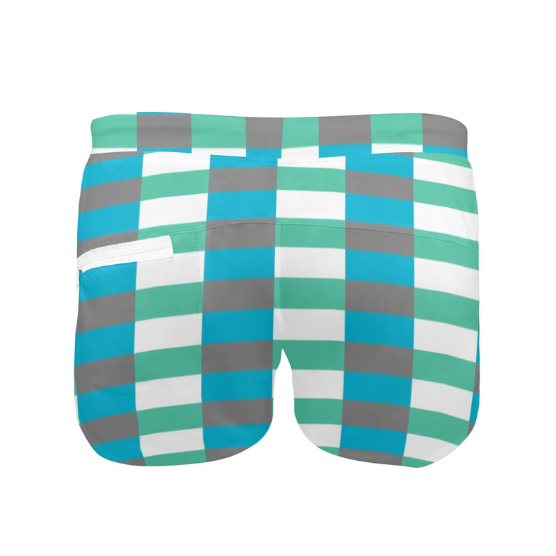 MARINE SCHEME PRINT 2 Men's Swim Trunks with Zipper Pocket (Model L71) - Objet D'Art