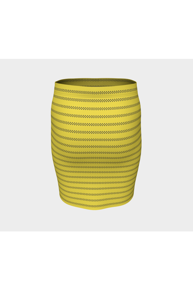 Striped Yellow Fitted Skirt - Objet D'Art