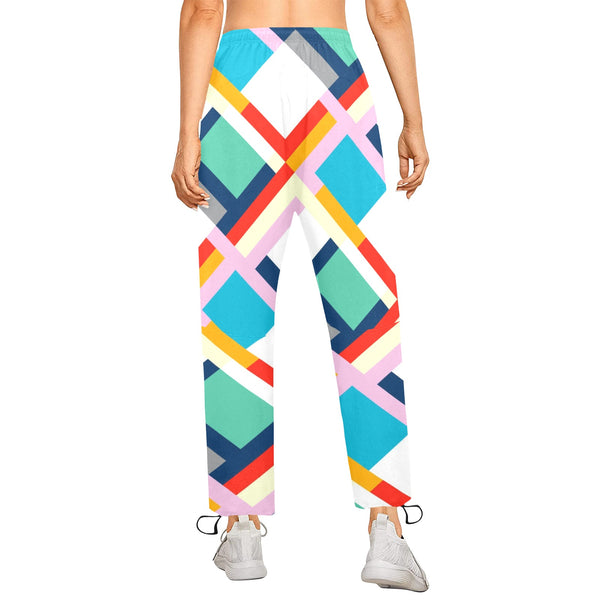 color moments print 2 Women's Quick Dry Cargo Sweatpants (Model L65) - Objet D'Art