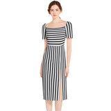Split Thigh Midi Bodycon Dress - Objet D'Art