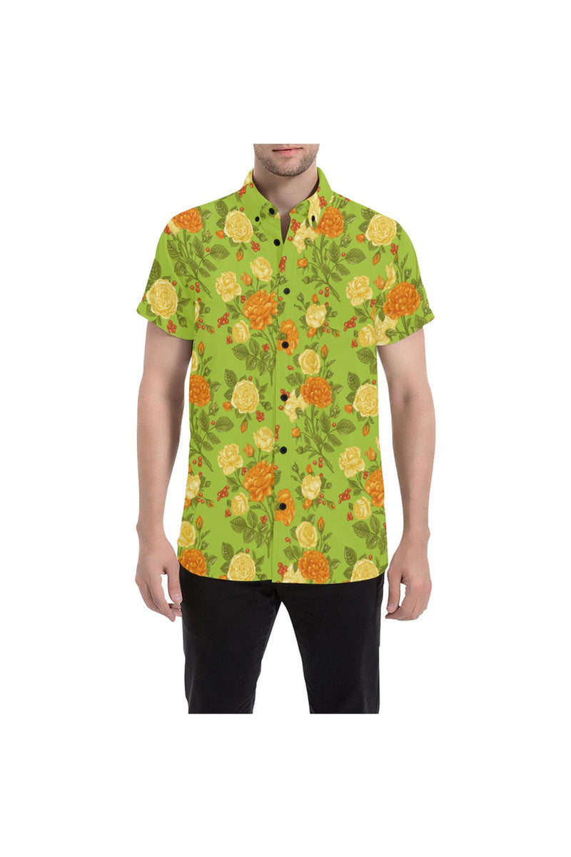 Floral Fellow Men's All Over Print Short Sleeve Shirt (Model T53) - Objet D'Art