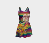Floral Rainbow Flare Dress - Objet D'Art