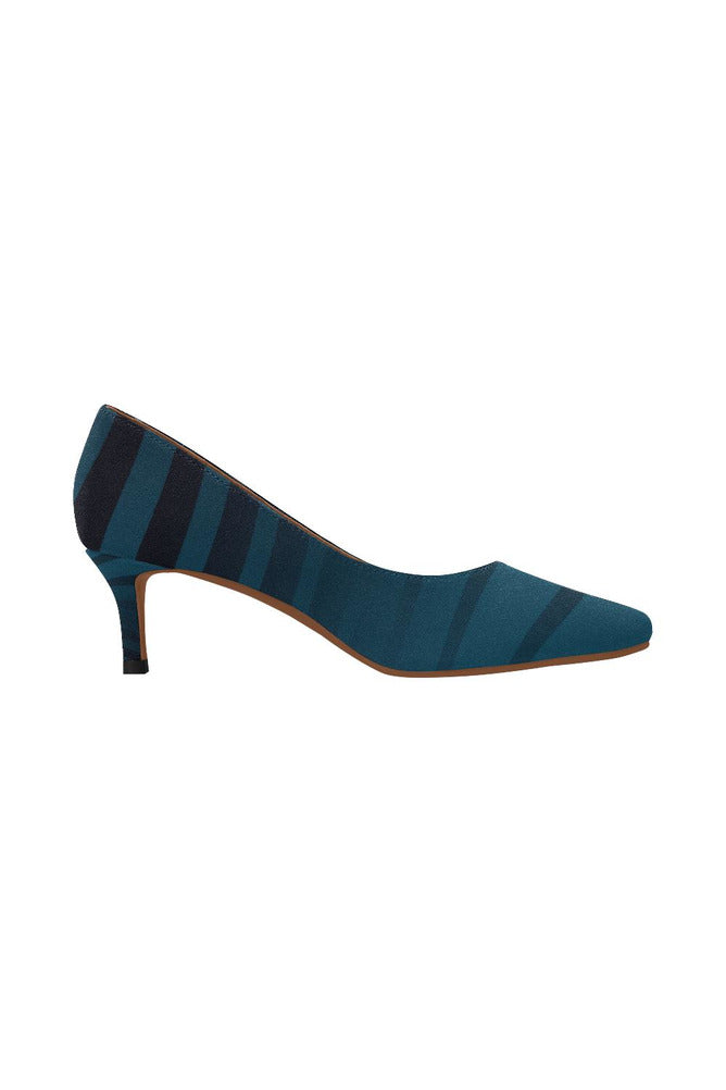 Blue Zebra Women's Pointed Toe Low Heel Pumps (Model 053) - Objet D'Art
