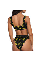 Golden Scorpion Sport Top & High-Waisted Bikini Swimsuit (Model S07) - Objet D'Art