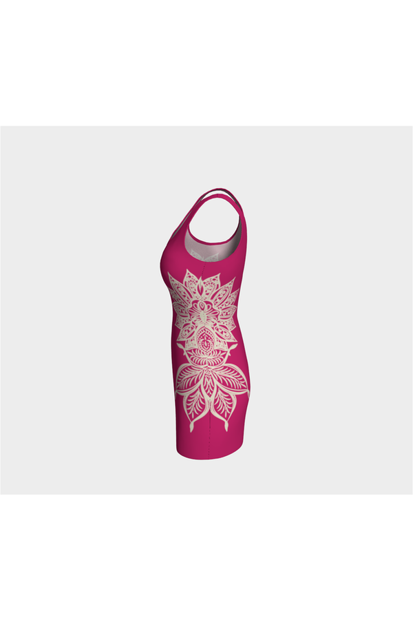 Pink Peacock Mandala Bodycon Dress - Objet D'Art