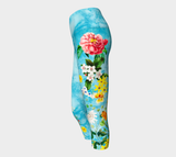 Marble Sky Floral Yoga Capris - Objet D'Art