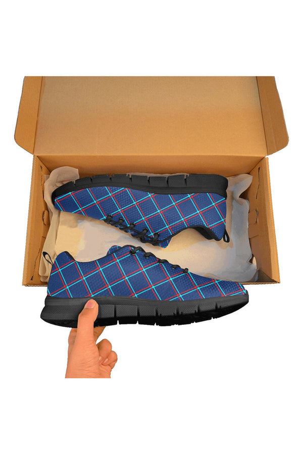 Cyan Plaid Women's Breathable Running Shoes - Objet D'Art Online Retail Store